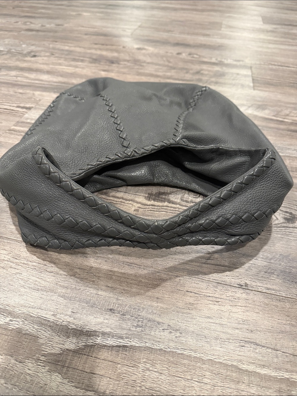 Bottega Veneta Dark Gray Cervo Leather Braided Hobo Bag - Picture 15 of 15